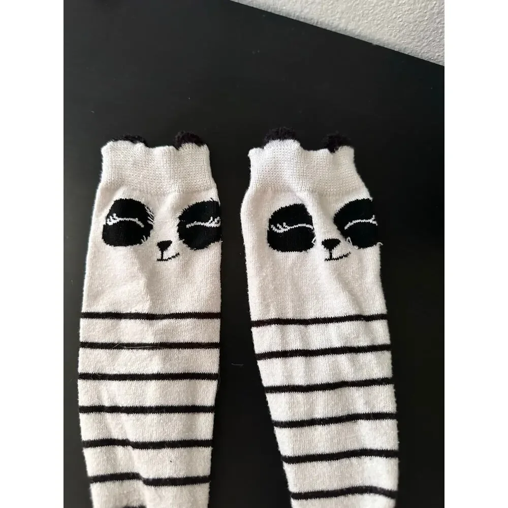 Adorable Panda Socks - Black and White - Girls Medium